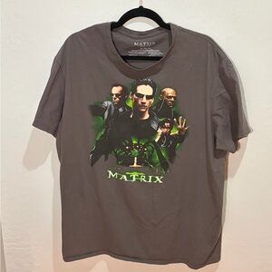The Matrix Charcoal Tee with Green Graphic